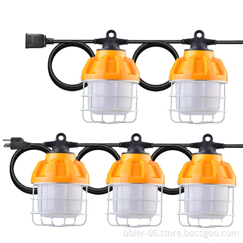 100W LED Temporary Work Light & String Lights